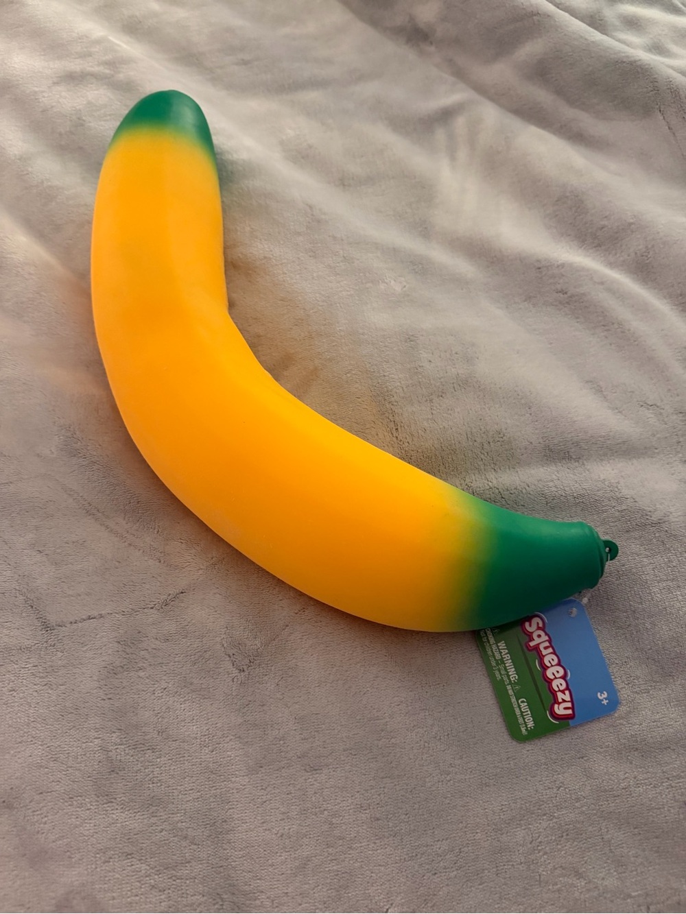 Squeezy Jumbo Banana Squishy Toy - Yellow & Green